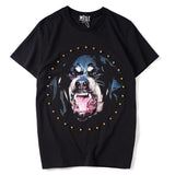 GVC T Shirt Diamond Decoration Bulldog Pattern Pure Cotton Loose Short Sleeve Men