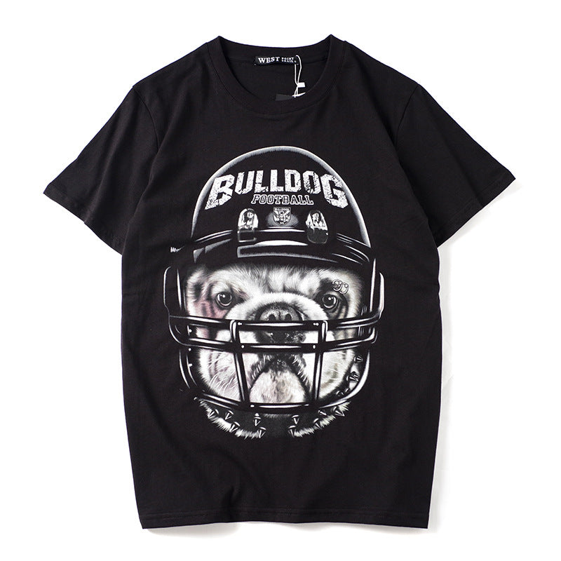 GVC T Shirt Helmet Dog Pure Cotton Loose Short Sleeve Male