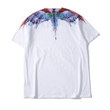 Marcelo Burlon T Shirt MB Colorful Wings Drops Pattern Men's and Women's Same Pure Cotton