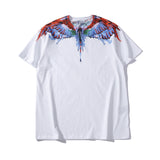 Marcelo Burlon T Shirt MB Colorful Wings Drops Pattern Men's and Women's Same Pure Cotton