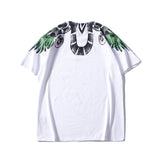 Marcelo Burlon T Shirt MB Big Snake Black Green Wings Printing Same Style for Men and Women