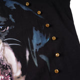GVC T Shirt Diamond Decoration Bulldog Pattern Pure Cotton Loose Short Sleeve Men