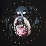 GVC T Shirt Diamond Decoration Bulldog Pattern Pure Cotton Loose Short Sleeve Men