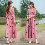 Vintage Embroidery Ruffled Corduroy cottagecore aesthetic dresses