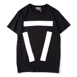 GVC T Shirt Three Bars Inverted Triangle Pattern Pure Cotton Loose Short Sleeve T-shirt Men