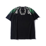 Marcelo Burlon T Shirt MB Big Snake Black Green Wings Printing Same Style for Men and Women