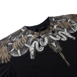 Marcelo Burlon T Shirt MB Wings Snake Pattern round Neck Men and Women Same Style