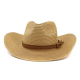 Straw Cowboy Hats Men's Women's Straw Hat Top Hat Outdoor Beach Hat
