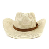 Straw Cowboy Hats Men's Women's Straw Hat Top Hat Outdoor Beach Hat