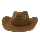 Straw Cowboy Hats Men's Women's Straw Hat Top Hat Outdoor Beach Hat