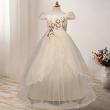 First Communion Dress Vestidos De Primera Comunion Lace Ball Gown Girl Party Princess Pageant Gown Catwalk Wedding Dress