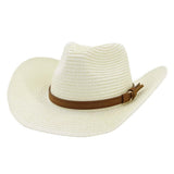 Straw Cowboy Hats Men's Women's Straw Hat Top Hat Outdoor Beach Hat
