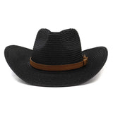 Straw Cowboy Hats Men's Women's Straw Hat Top Hat Outdoor Beach Hat