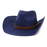 Straw Cowboy Hats Men's Women's Straw Hat Top Hat Outdoor Beach Hat