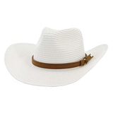 Straw Cowboy Hats Men's Women's Straw Hat Top Hat Outdoor Beach Hat