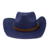 Straw Cowboy Hats Men's Women's Straw Hat Top Hat Outdoor Beach Hat