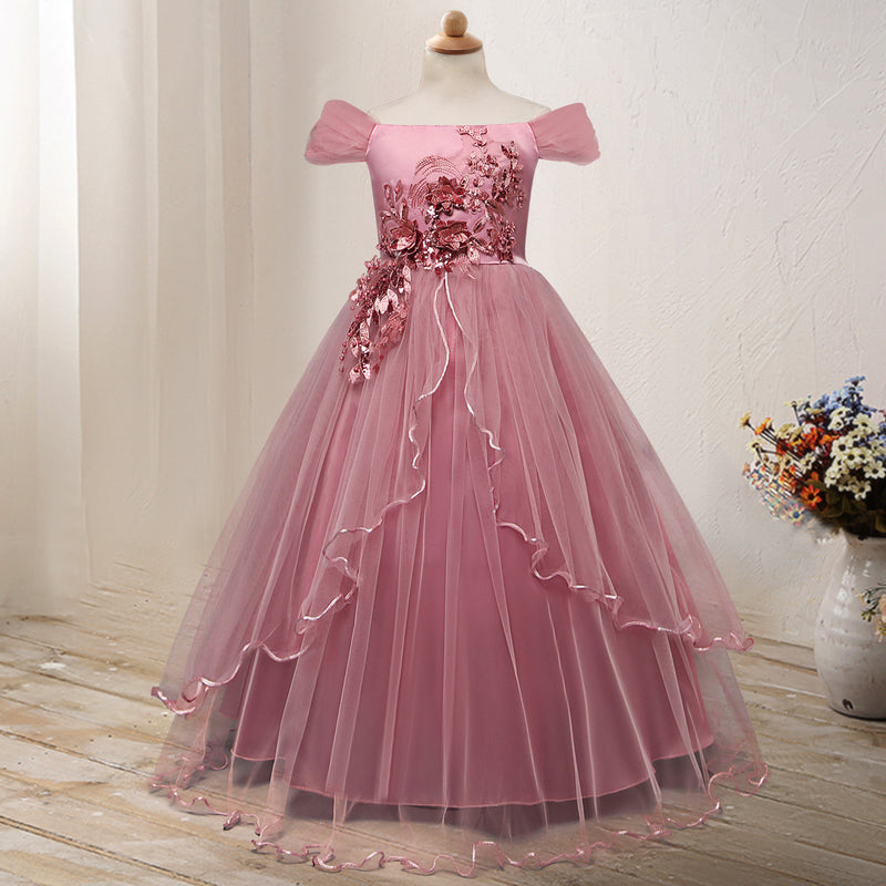 First Communion Dress Vestidos De Primera Comunion Lace Ball Gown Girl Party Princess Pageant Gown Children's Catwalk Evening Dress