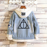 Comic Denim Jacket Spring and Autumn Men's and Women's Casual Denim Coat Clothes