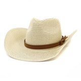 Straw Cowboy Hats Men's Women's Straw Hat Top Hat Outdoor Beach Hat