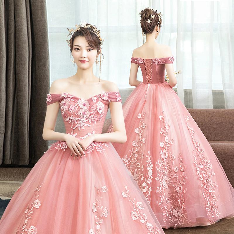 Women's Evening Dress Ball Gown Princess Quinceanera Wedding Dresses Wedding Dress Toast Clothing Tulle Tutu Dress Evening Dress for Women