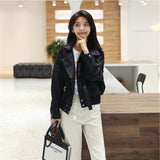 Cute Leather Jacket Loose Small Jacket Spring and Autumn High Waist