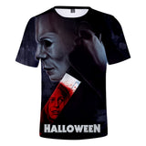 Michael Myers T Shirt Halloween Casual Short Sleeve