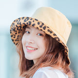 Leopard Fur Hat Retro Bucket Hat Sun Hat