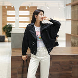 Cute Leather Jacket Loose Small Jacket Spring and Autumn High Waist