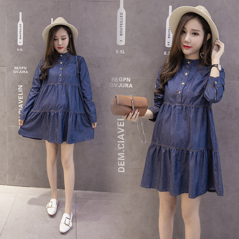 Maternity Clothes Dress Maternity Clothes Spring and Autumn Loose Long Sleeve Top