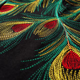 GVC T Shirt Embroidery Peacock Feather Pattern Pure Cotton Loose T-shirt Men and Women