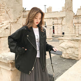 Cute Leather Jacket Black Leather Coat Coat for Women Spring and Autumn Small Leather Jacket Tide