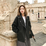 Cute Leather Jacket Black Leather Coat Coat for Women Spring and Autumn Small Leather Jacket Tide