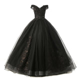 Women's Evening Dress Ball Gown Princess Quinceanera Wedding Dresses Black Real Silk Wedding Dresses Stage Puffy Performance Costume Evening Dress