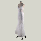 Women Lace Wedding Dress Sexy V-neck Lace Camisole Gown Long Dress