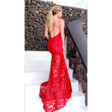 Bridesmaid Dress Women's Sexy Straps Tulle Embroidered Dress Backless Formal Dress