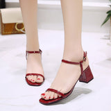 Nude Strappy Block Heels Sandals