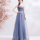 Women'S Evening Dress Ball Gown Princess Quinceanera Wedding Dresses Blue Sequined Performance Tulle Tutu Dress Evening Dress