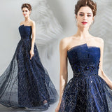 Women'S Evening Dress Ball Gown Princess Quinceanera Wedding Dresses Blue Sequined Performance Tulle Tutu Dress Evening Dress