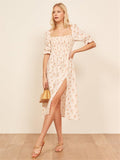 Floral Mini Dress Milkmaid Dress