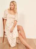 Floral Mini Dress Milkmaid Dress
