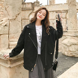 Cute Leather Jacket Black Leather Coat Coat for Women Spring and Autumn Small Leather Jacket Tide