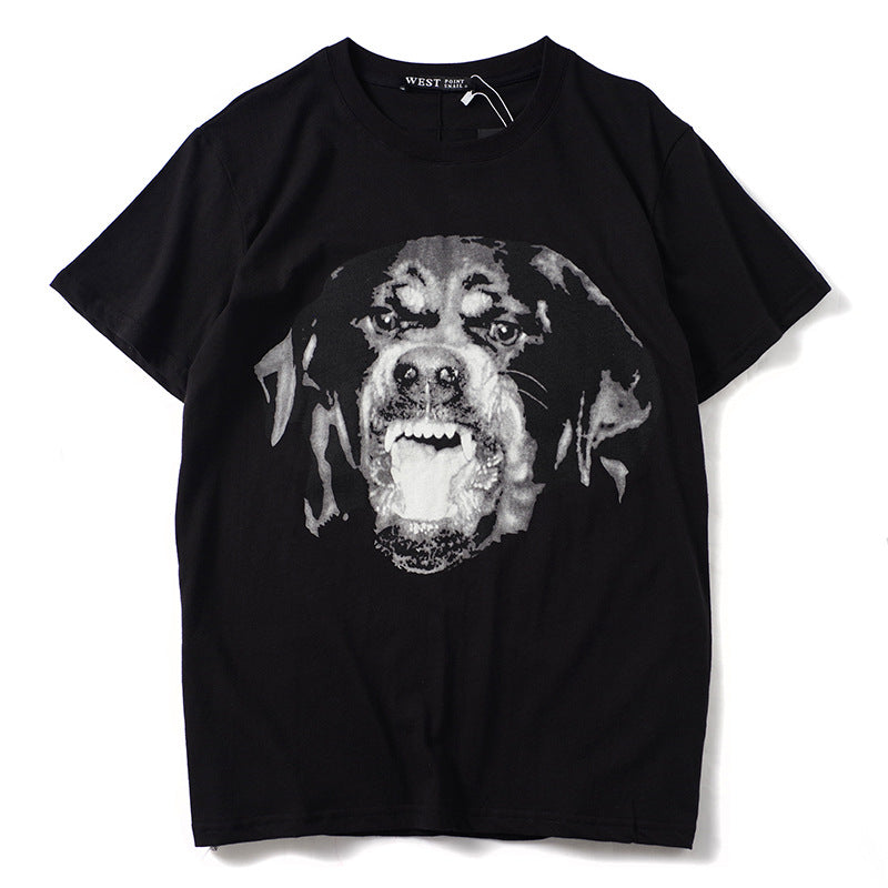 GVC T Shirt Bulldog Pattern Pure Cotton Loose Short Sleeve Male