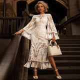 Olivia Wilde Dress Banquet Party Evening Dress Lace Embroidery Tassel Dress Two-Piece Set
