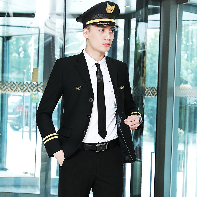 Empty Uniform Jacket Men's Pilot Clothing Captain Uniform Air Force Suit Performance Suit Annual Meeting Dress Men's Suit