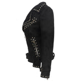 Leather Biker Coat God Leather Jacket Women Pu Jackets Rivet Long Sleeve Punk Jacket