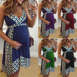 Maternity Clothes Dress Women's Printed Slip Maternity Dress