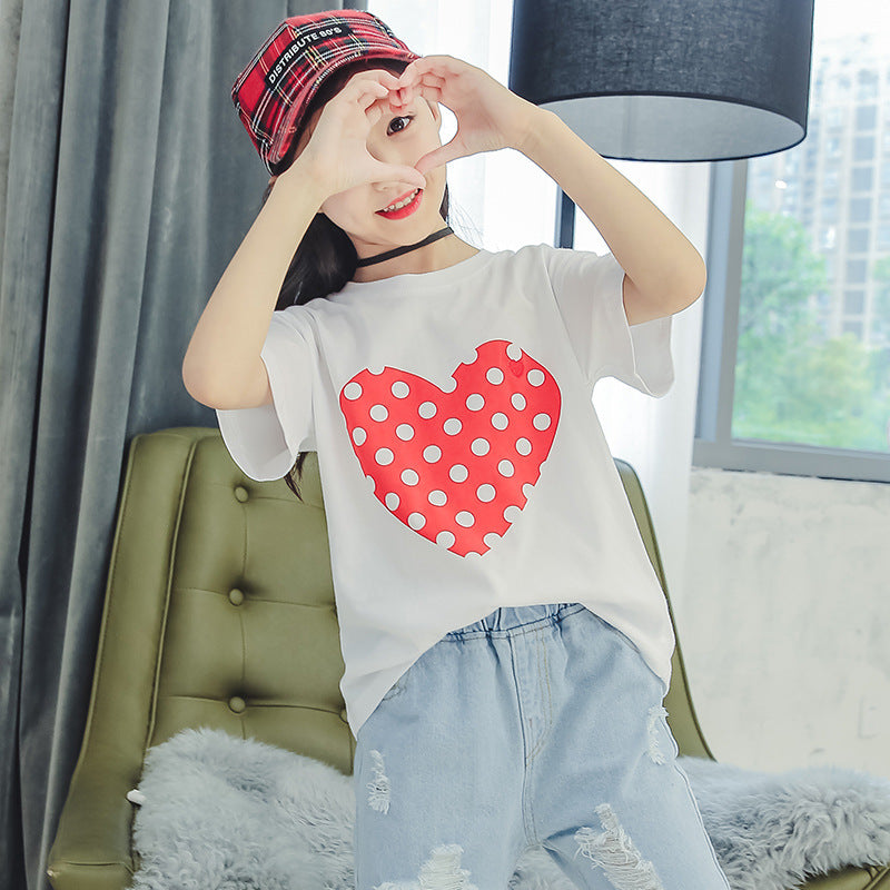 Summer Fashion Short-Sleeved Girls' Tops Student Girl T Shirts