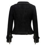 Leather Biker Coat God Leather Jacket Women Pu Jackets Rivet Long Sleeve Punk Jacket