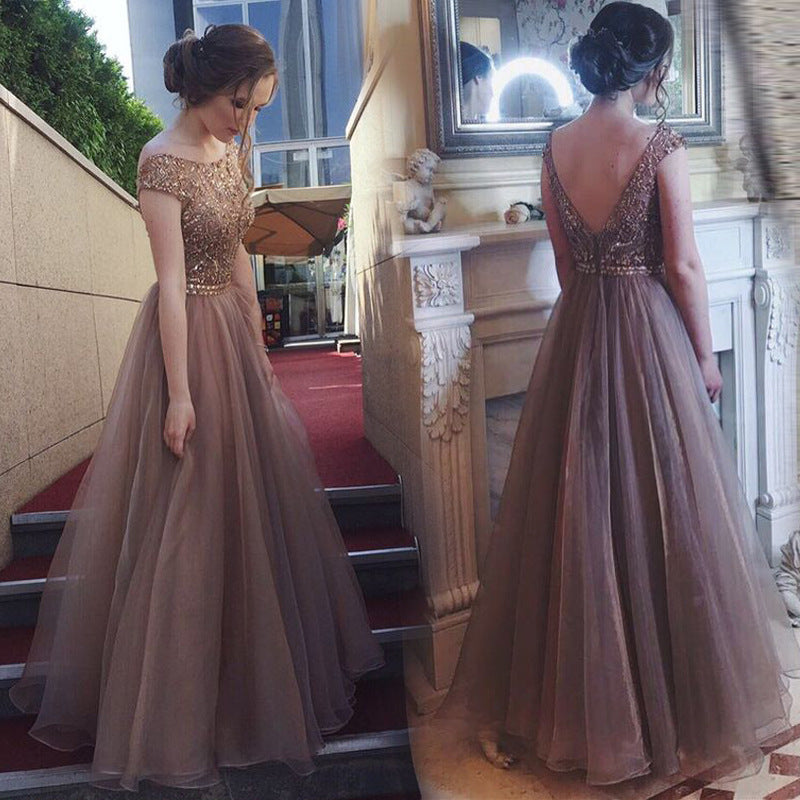 Formal Dresses & Gowns Dress Sexy Backless Waist Trimming Long Dress