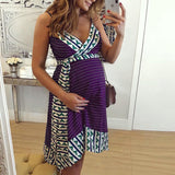 Maternity Clothes Dress Women's Printed Slip Maternity Dress